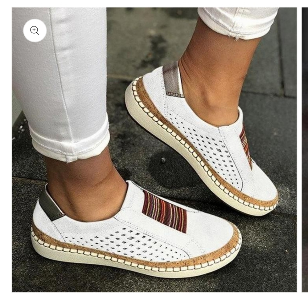 Women's white styled shoes, size 10